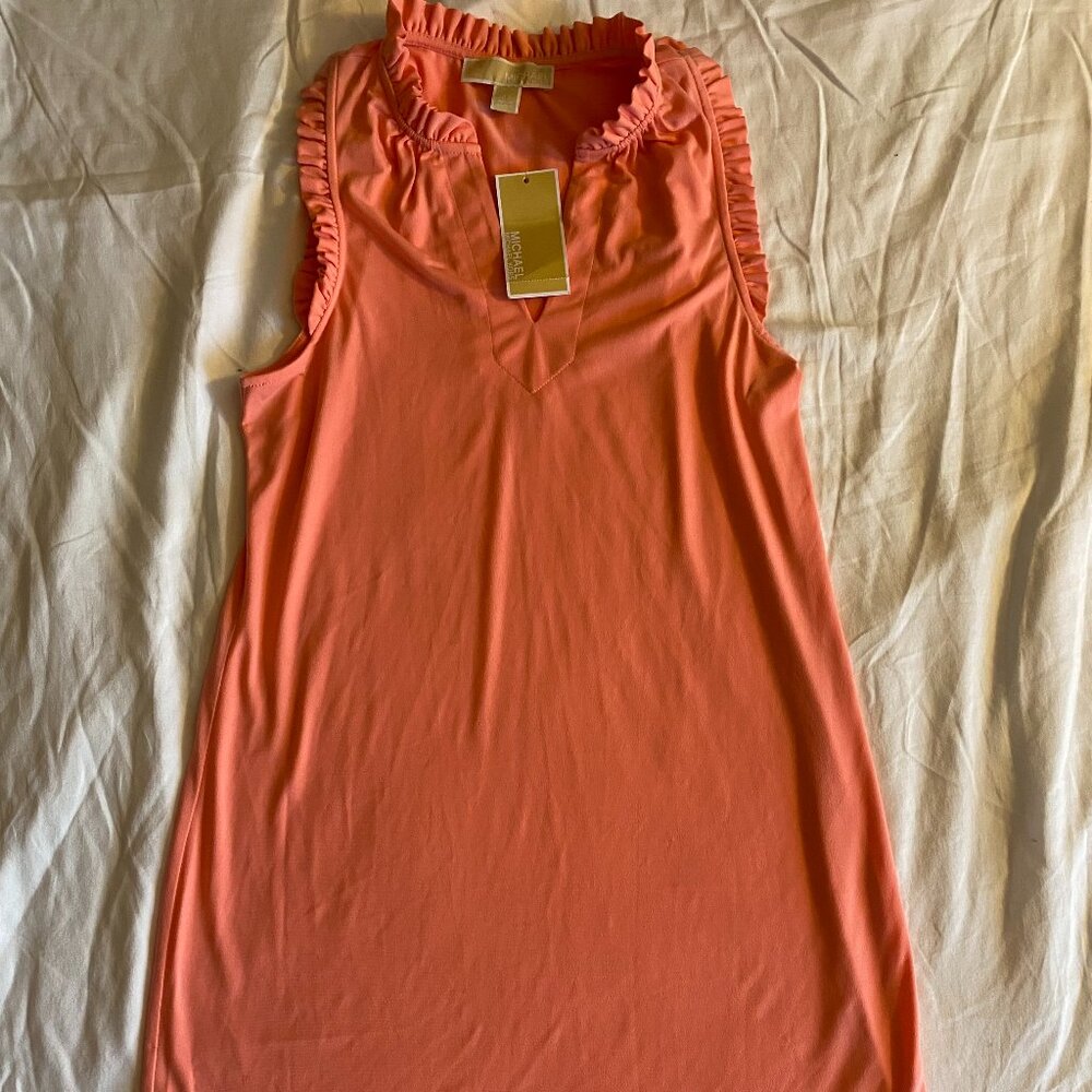 New Micheal Kors Dress Grapefruit Colored Knee Length Size XS